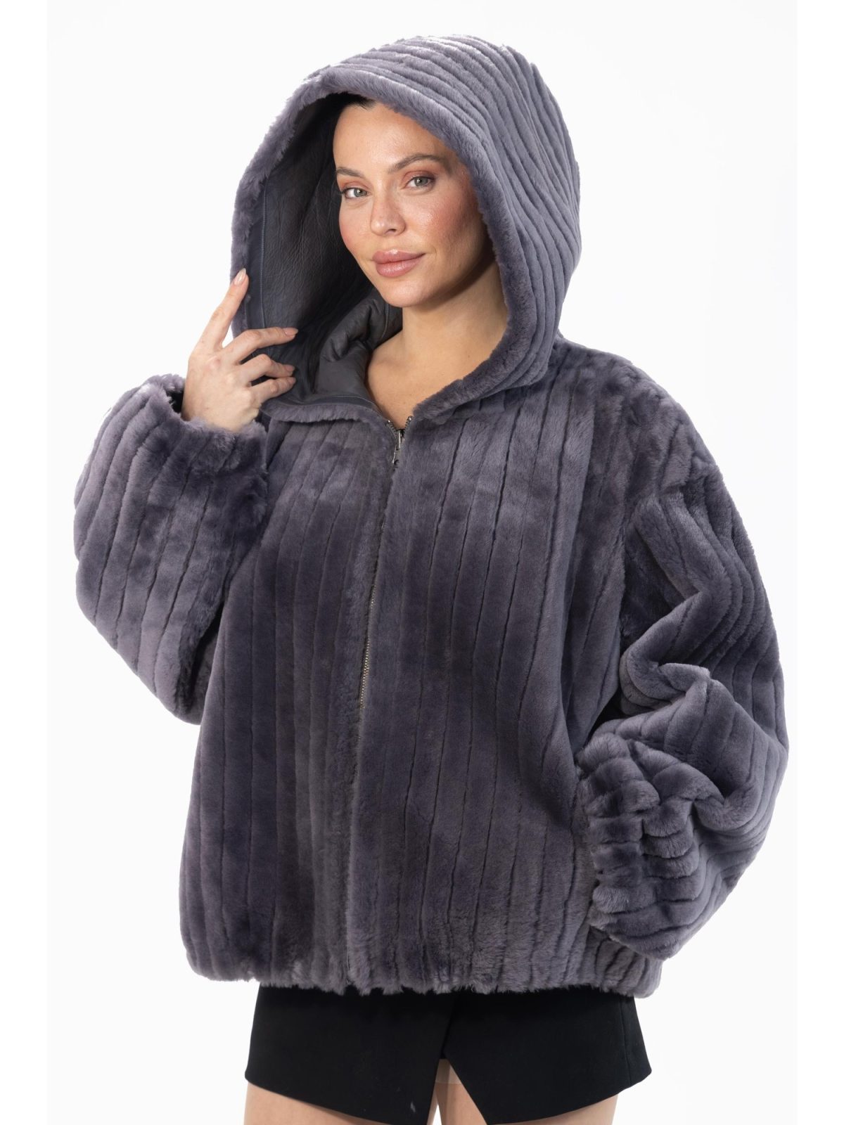 Blaise Sapphire Gray Женский мех